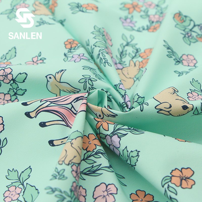 2023 New 50D 72F Spring Birds Rabbit Pony Unicorn Kids Designer Digital 100% Polyester Printed Fabric Printing For Down Jacket