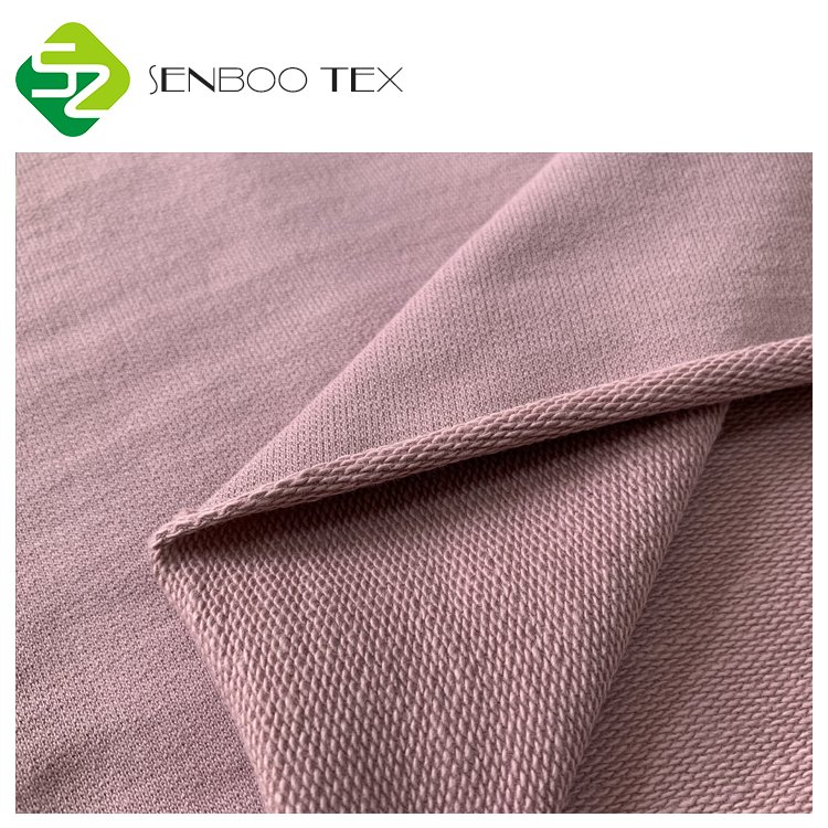 100% Organic Cotton French Terry Fabric 280GSM Woven Weft Soft Breathable Medium Thickness Hoodies Boys Girls GOTS Certified