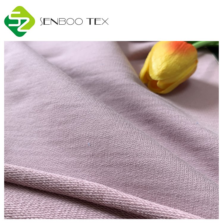 100% Organic Cotton French Terry Fabric 280GSM Woven Weft Soft Breathable Medium Thickness Hoodies Boys Girls GOTS Certified