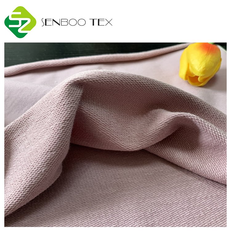 100% Organic Cotton French Terry Fabric 280GSM Woven Weft Soft Breathable Medium Thickness Hoodies Boys Girls GOTS Certified
