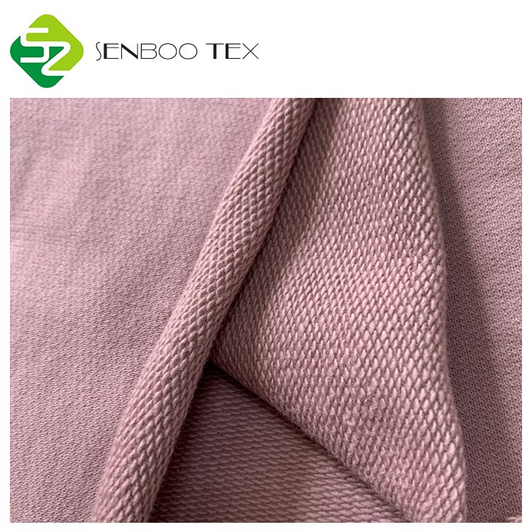 100% Organic Cotton French Terry Fabric 280GSM Woven Weft Soft Breathable Medium Thickness Hoodies Boys Girls GOTS Certified