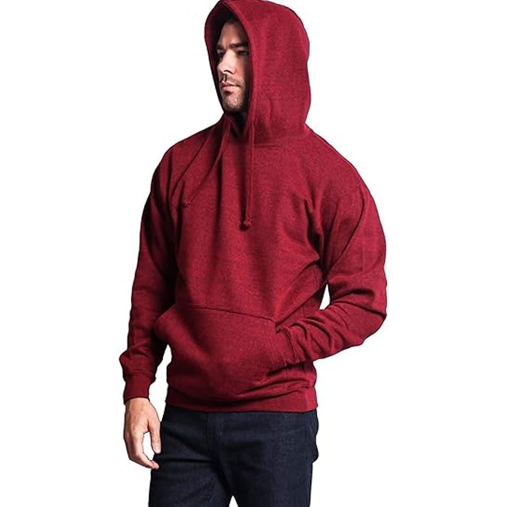 Next Level Latest Autumn Winter Solid Color Fleece Custom Logo Pullover Hoodies Drawstring Kangaroo Pocket Thermal Lined Hoodie