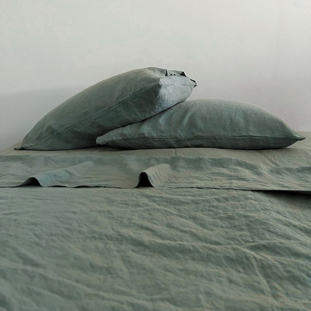 100% French Flax linen bedding wholesale oeko-tex nature french linen duvet cover set stone washed bedding set flax bedsheet