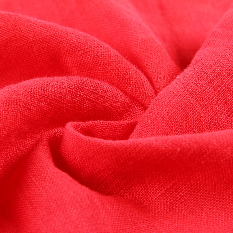 New design red plain dyed woven italian bulk 100% linen fabric for clothing