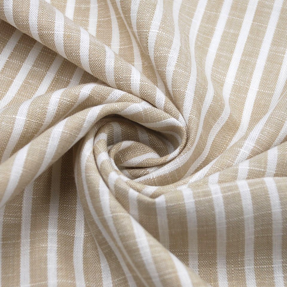 Wholesale european stripe pattern woven 175 gsm lithuanian yarn dyed 70 viscose 30 linen blend fabric for clothing