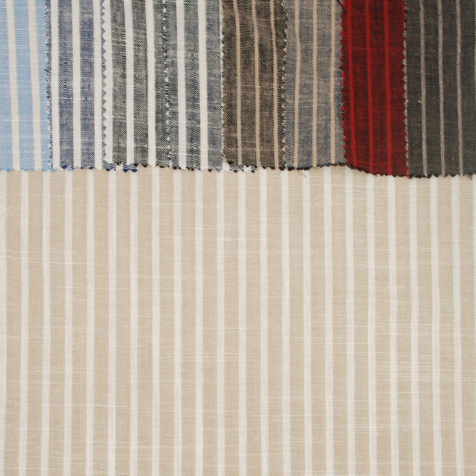 Wholesale european stripe pattern woven 175 gsm lithuanian yarn dyed 70 viscose 30 linen blend fabric for clothing