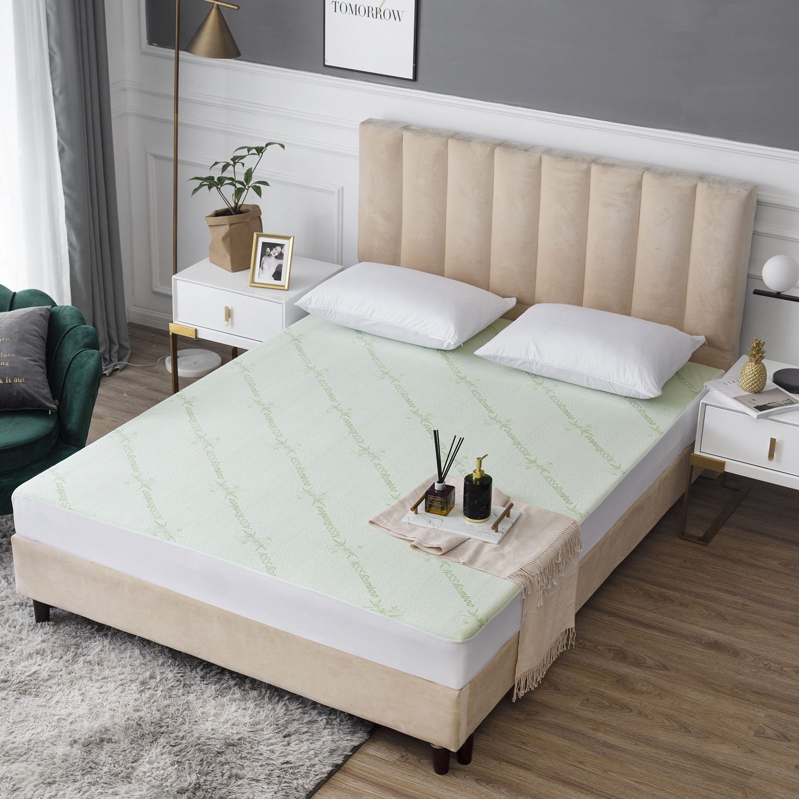 China Professional Manufacture Stretch-to-Fit Fabric Mattress Cover Protector Waterproof Mattress Cover For Sound Sleep