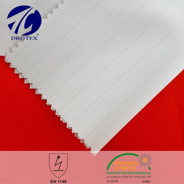 en1149-3 esd cotton antistatic twill fabric with beltron carbon conductive fiber