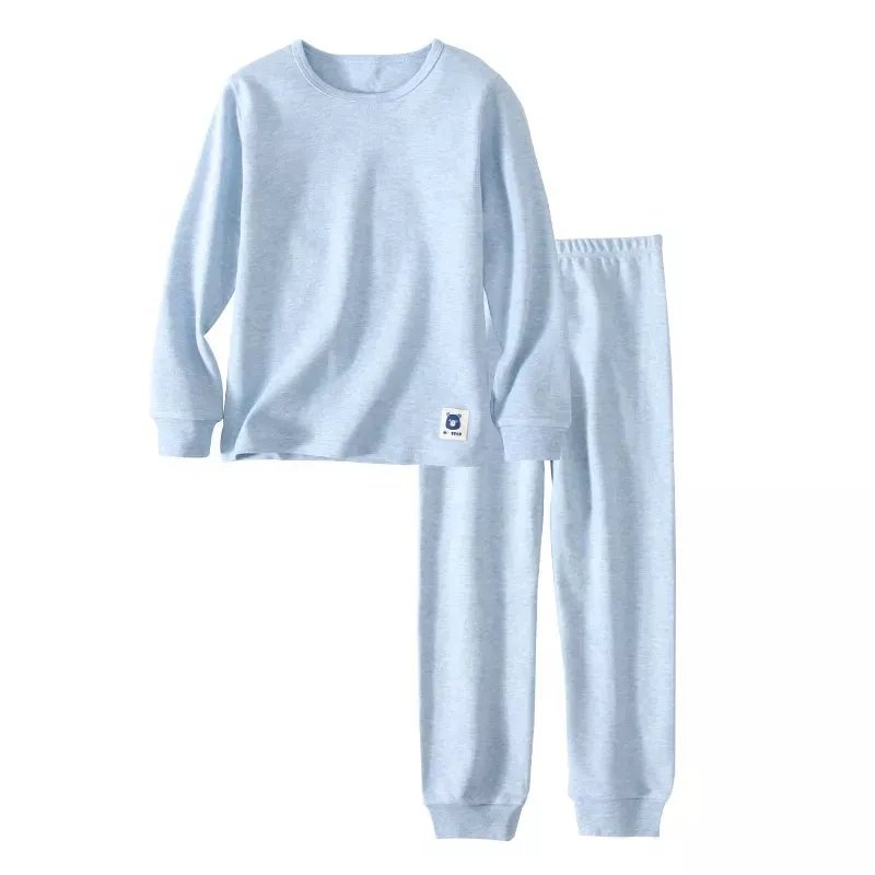 100% Cotton Winter Kids Clothes Wholesale Soft Organic Bamboo Pajamas Children knit Long Sleeve Kids Clothing Boy And Girl