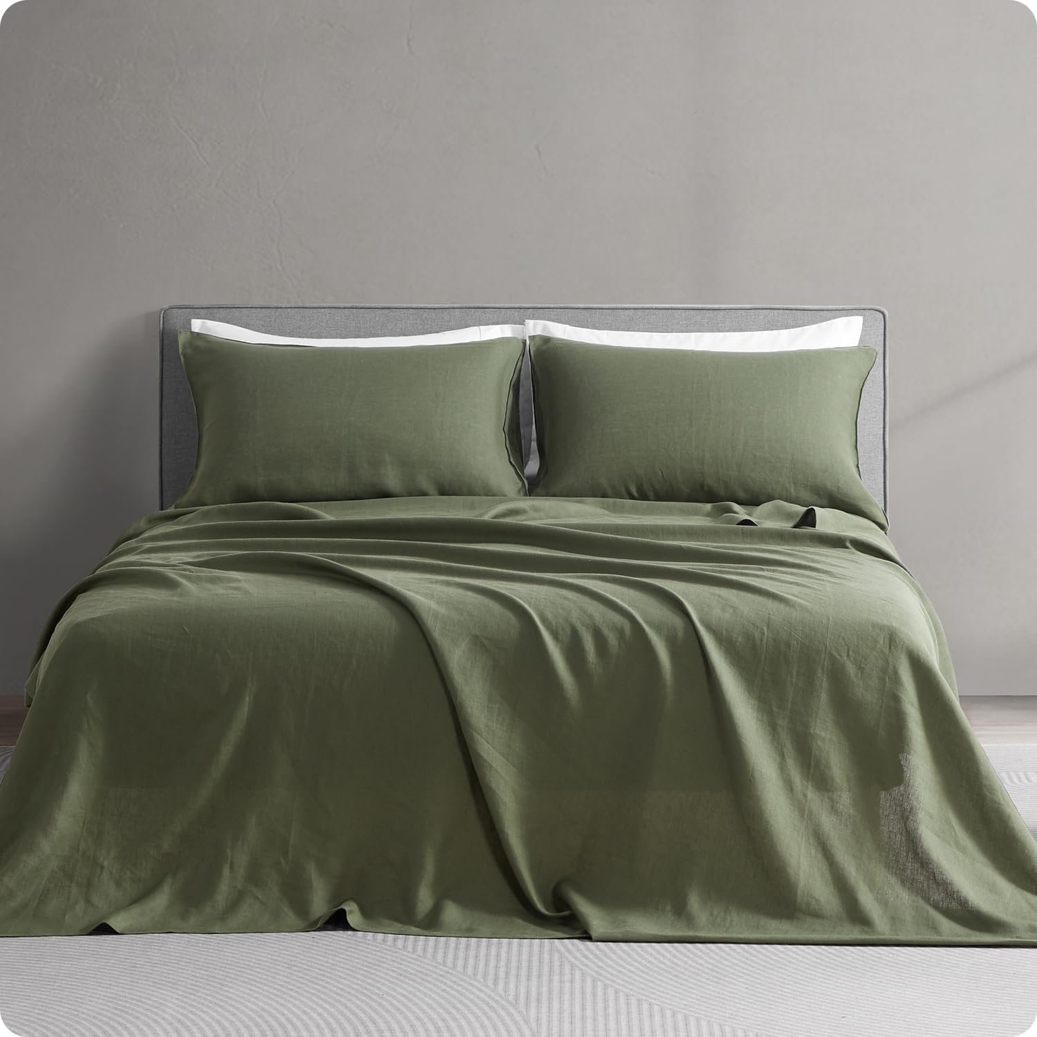 Natural 100 linen bedding two tone color Oeko tex standard stonewashed linen duvet cover set