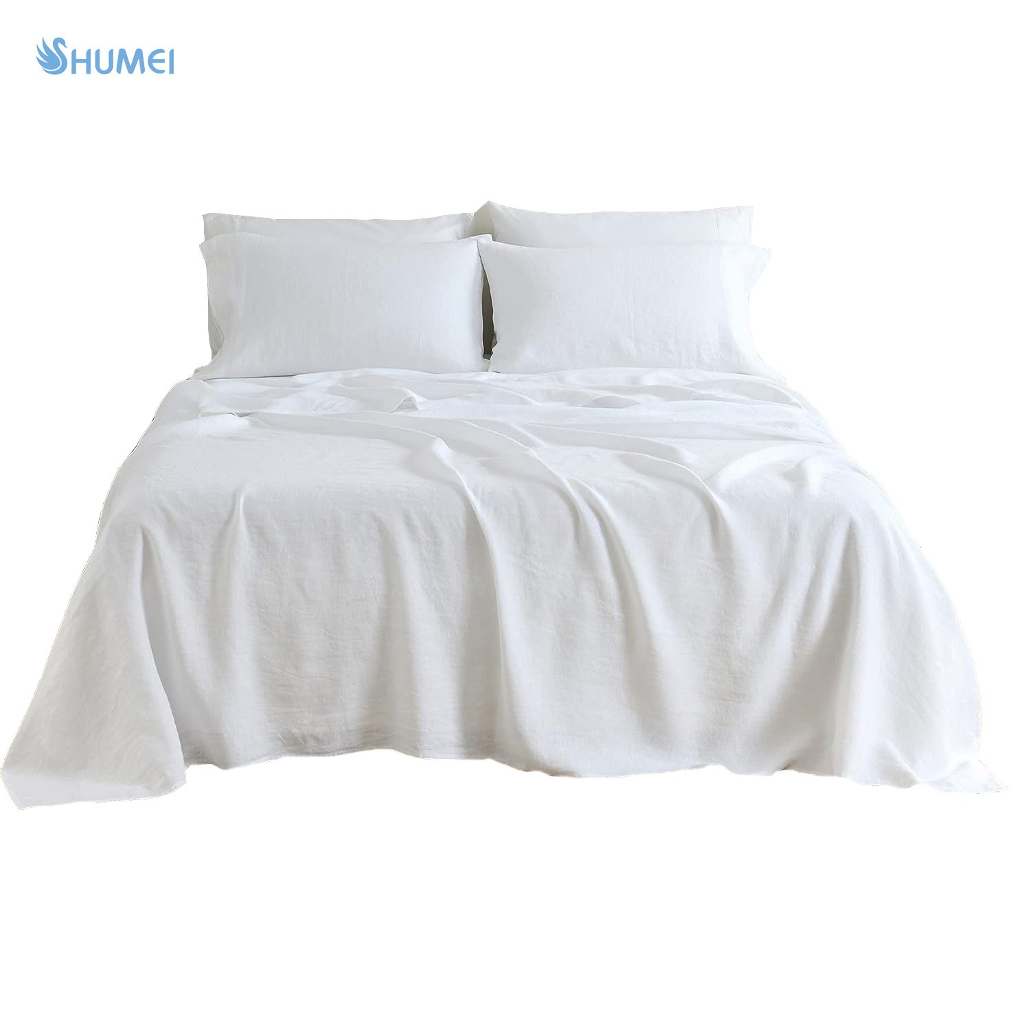 Natural 100 linen bedding two tone color Oeko tex standard stonewashed linen duvet cover set