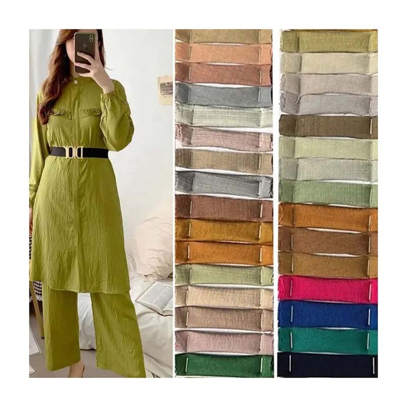 poly linen fabric 12% nylon 88% rayon visocse dyed for Indonesia market