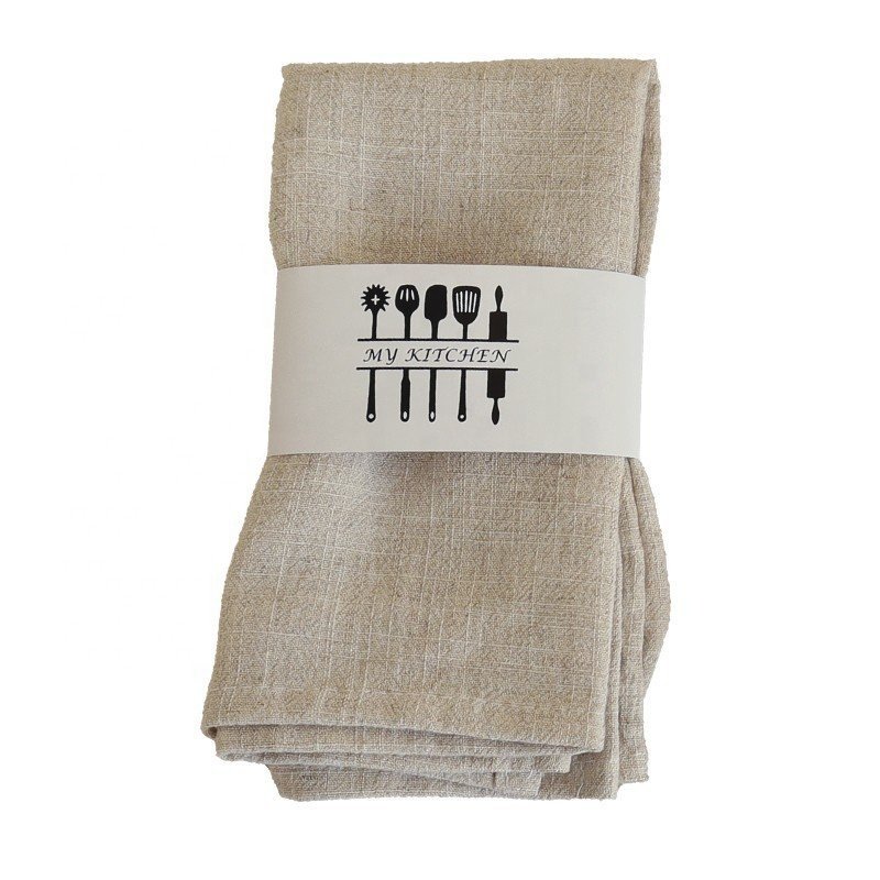 wholesale blank plain white 100% linen fabric tea towel