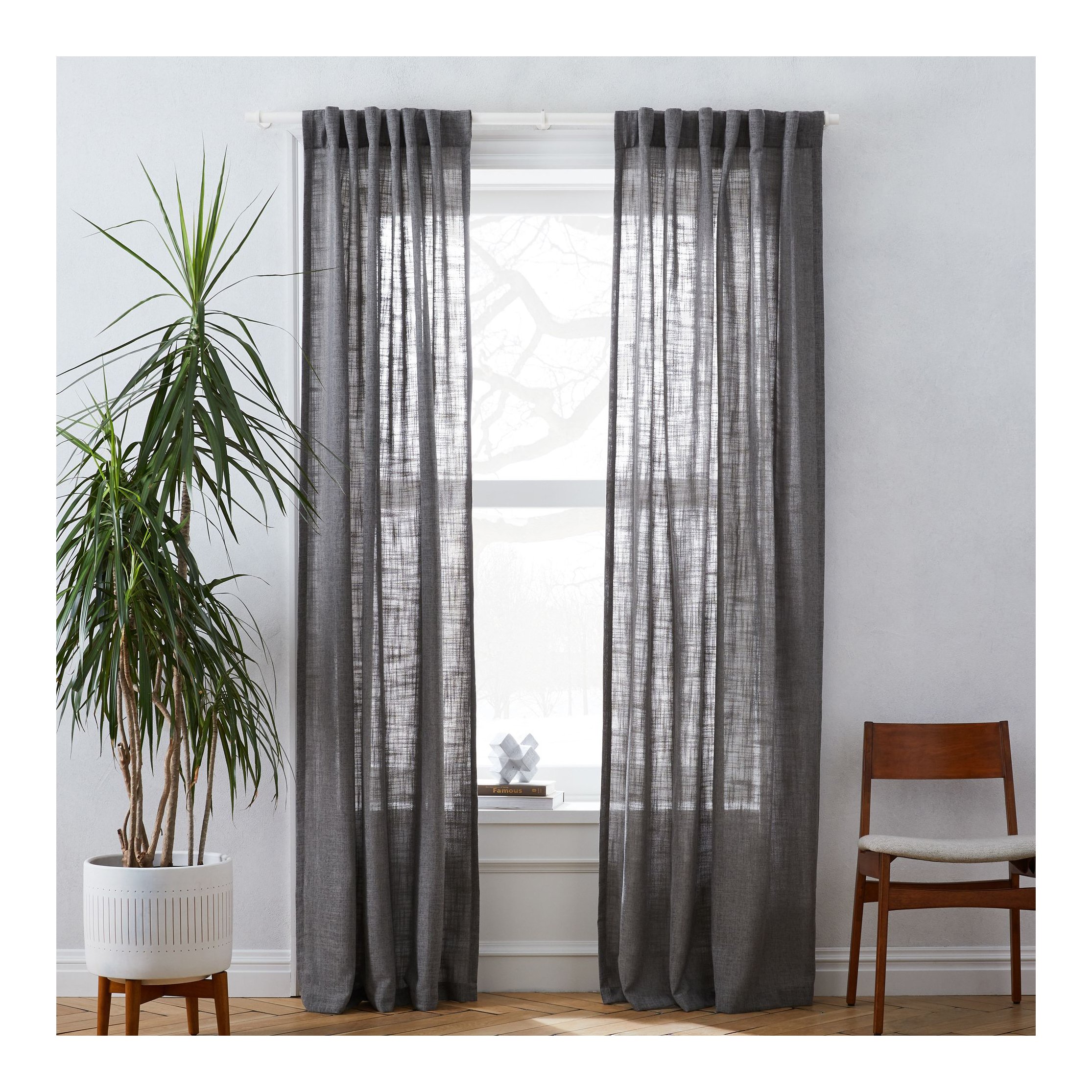Manufacturer Classical Soft blinds Drapes 100% Polyester Linen Look Blackout Curtains for living room bedroom