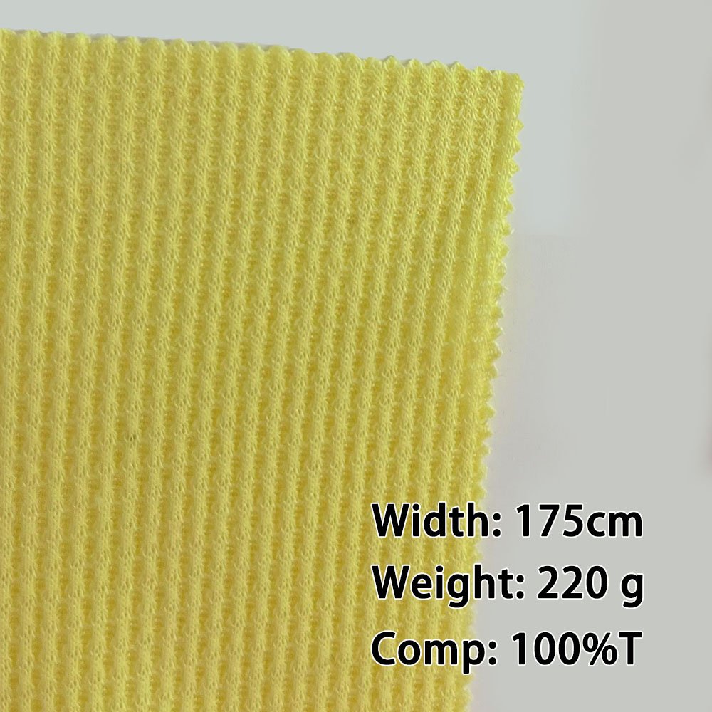 In stock 100 polyester 220g knitted waffle fabric for clothing T-shirts, home pet clothing