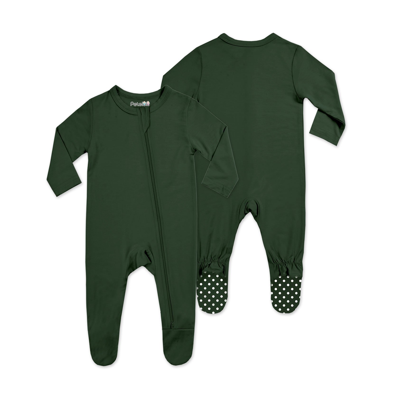 One stop customization service Infant Unisex baby zipper Solid Footed bamboo Jumpsuit Sweatshirt Romper Neutral Baby Clothes