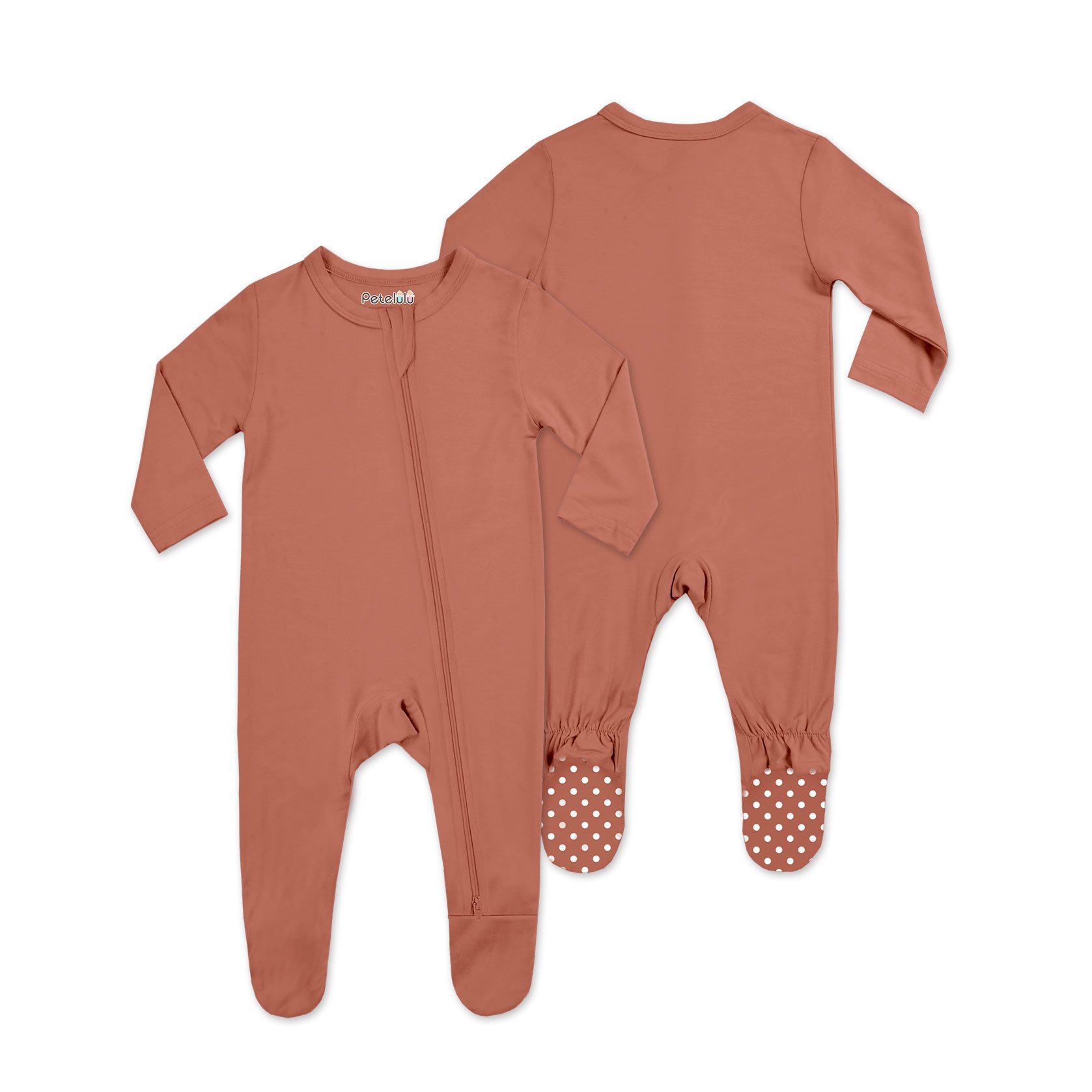One stop customization service Infant Unisex baby zipper Solid Footed bamboo Jumpsuit Sweatshirt Romper Neutral Baby Clothes