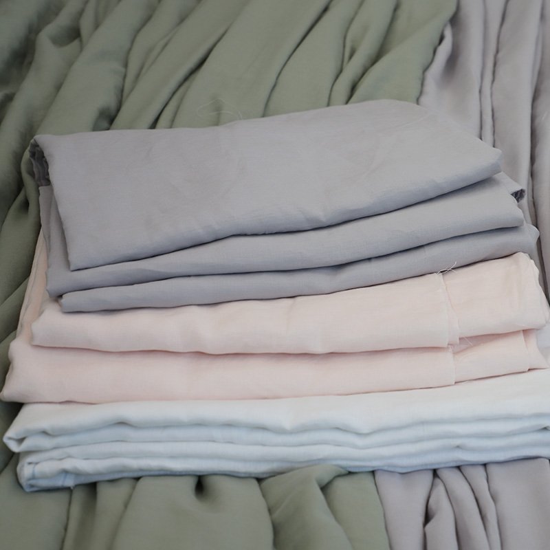 Wholesale French flax 280cm 110 inch wide bedding fabric in stock 100% washed linen bed sheet fabric