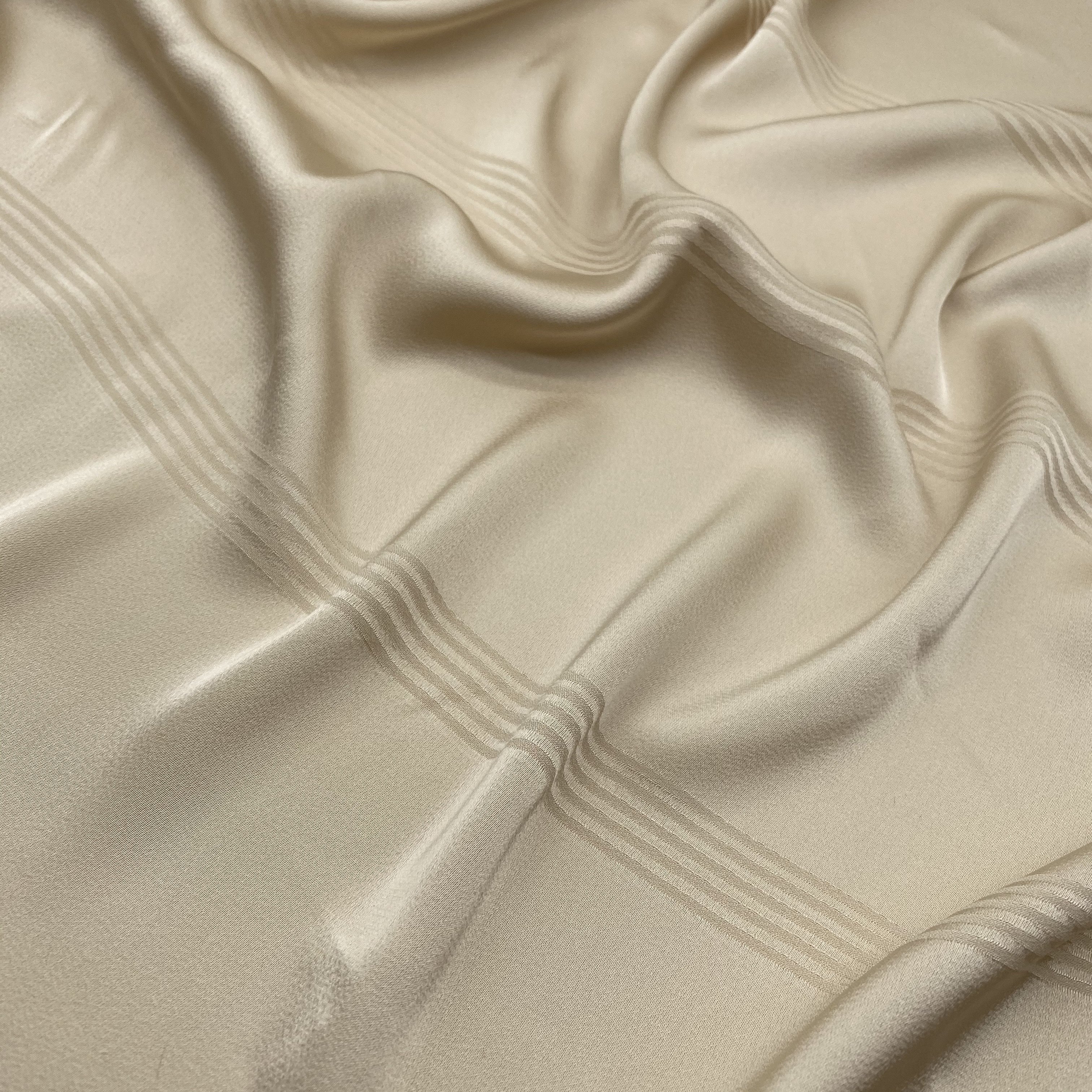very soft handle and drape similar to acetic acid fabric 100%Polyester satin fabric Striped jacquard satin fabric
