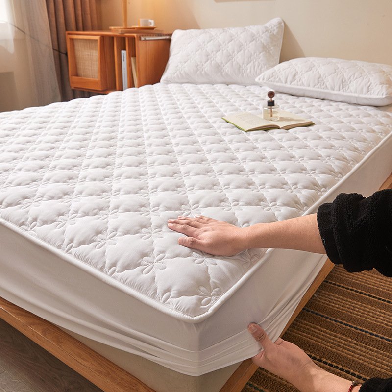 High Quality Bamboo Mattress Cover Protector Waterproof Fitted King Size Bed Sheet Adults Knitted Plain Style Home Use