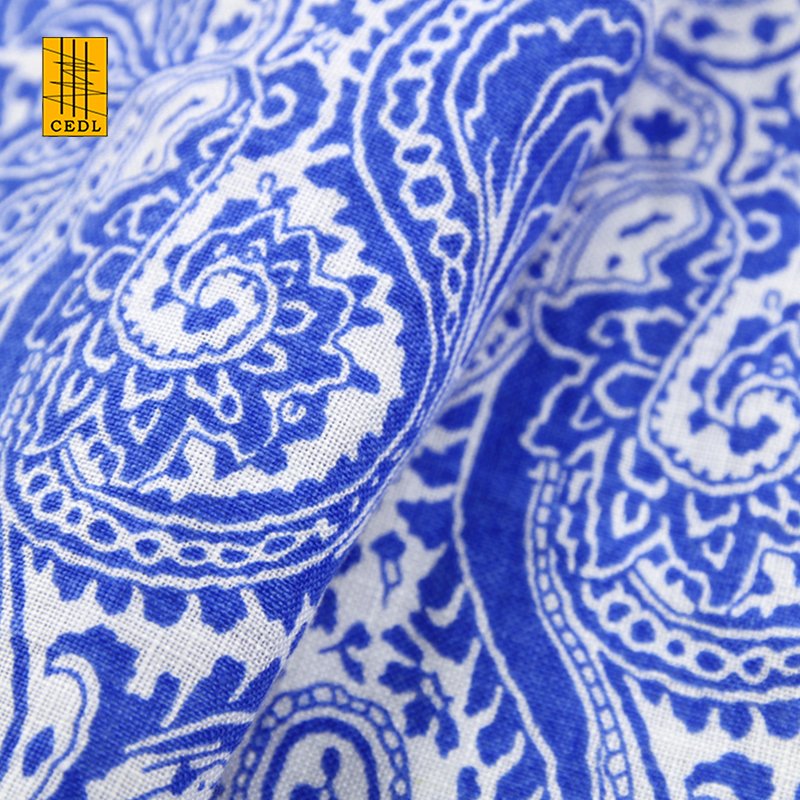 Fashion 100% Linen Printed Fabric European Flax Fabric for Skirt Dress Printed Cotton Fabric
