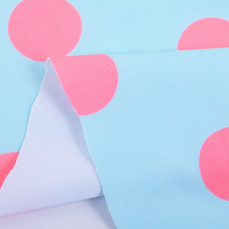 shaoxing textile polyester spandex digital printing fabric polka dot printed fabric for garment