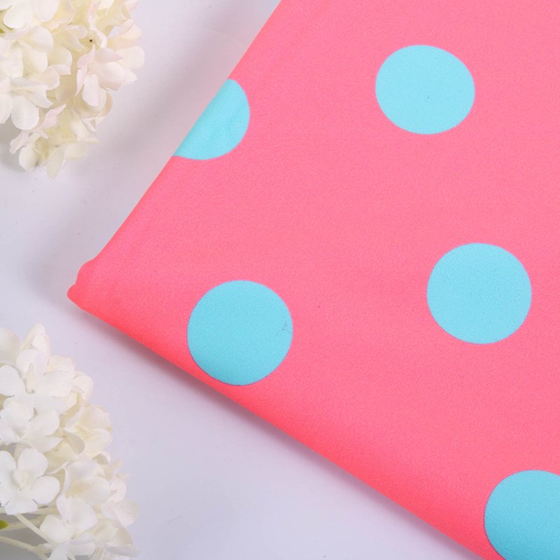 shaoxing textile polyester spandex digital printing fabric polka dot printed fabric for garment