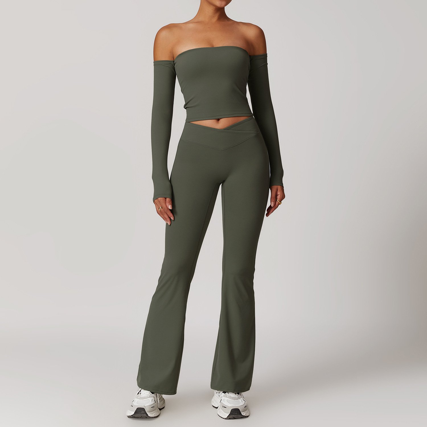 2024 fall new yoga suit leggings Sports bra Fitness suit Yoga long sleeved flared pants gym set yoga pants