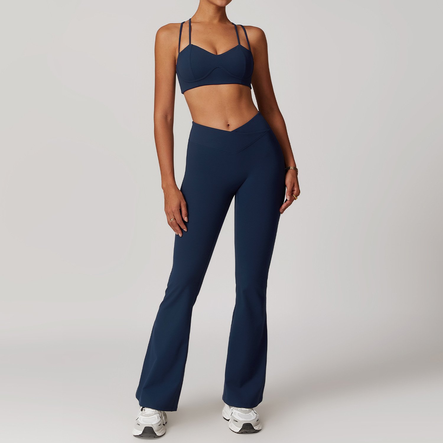 2024 fall new yoga suit leggings Sports bra Fitness suit Yoga long sleeved flared pants gym set yoga pants
