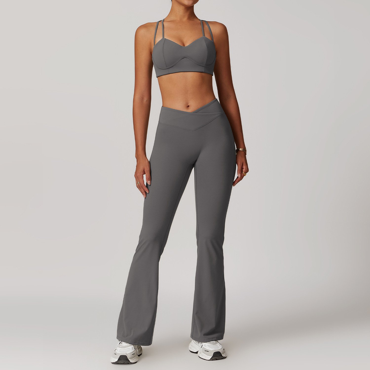2024 fall new yoga suit leggings Sports bra Fitness suit Yoga long sleeved flared pants gym set yoga pants