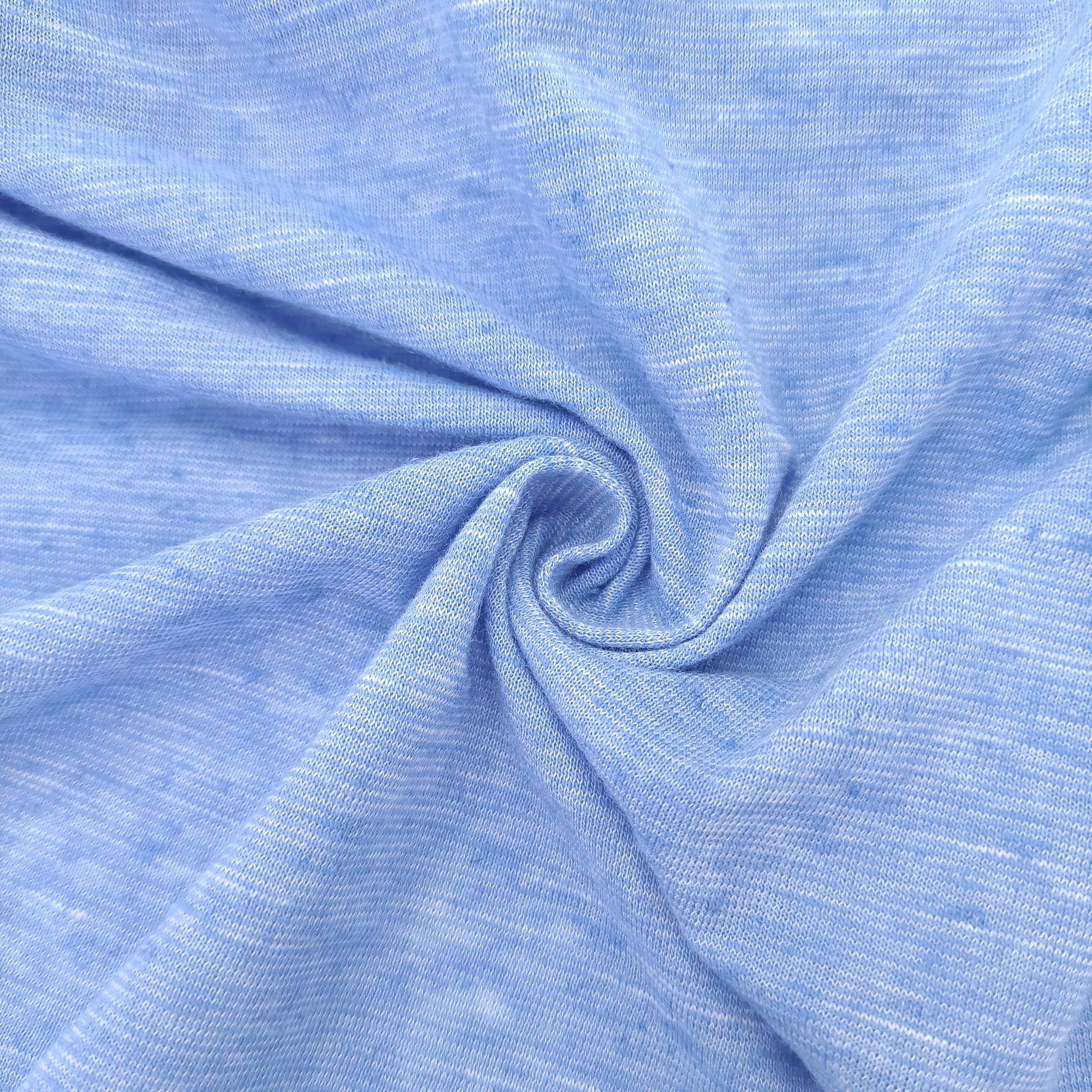 Yunda Custom Color 135Gsm Lightweight Slub Jersey Fabric Knitted Plain Single Linen Fabric Wholesale