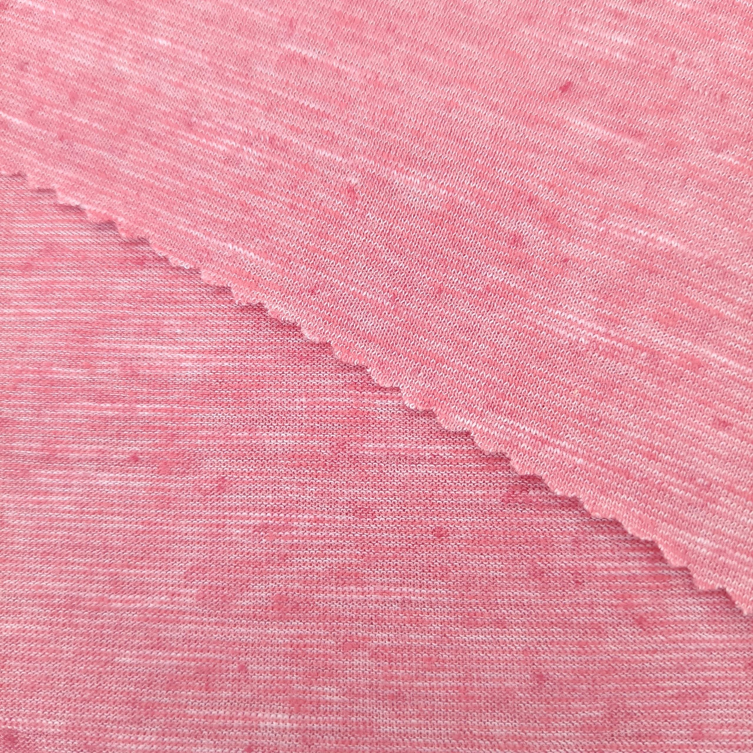Yunda Custom Color 135Gsm Lightweight Slub Jersey Fabric Knitted Plain Single Linen Fabric Wholesale