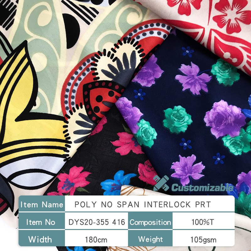 Interlock Printed Guaranteed quality Cheap supplier 100% polyester fabric for Egypt lining