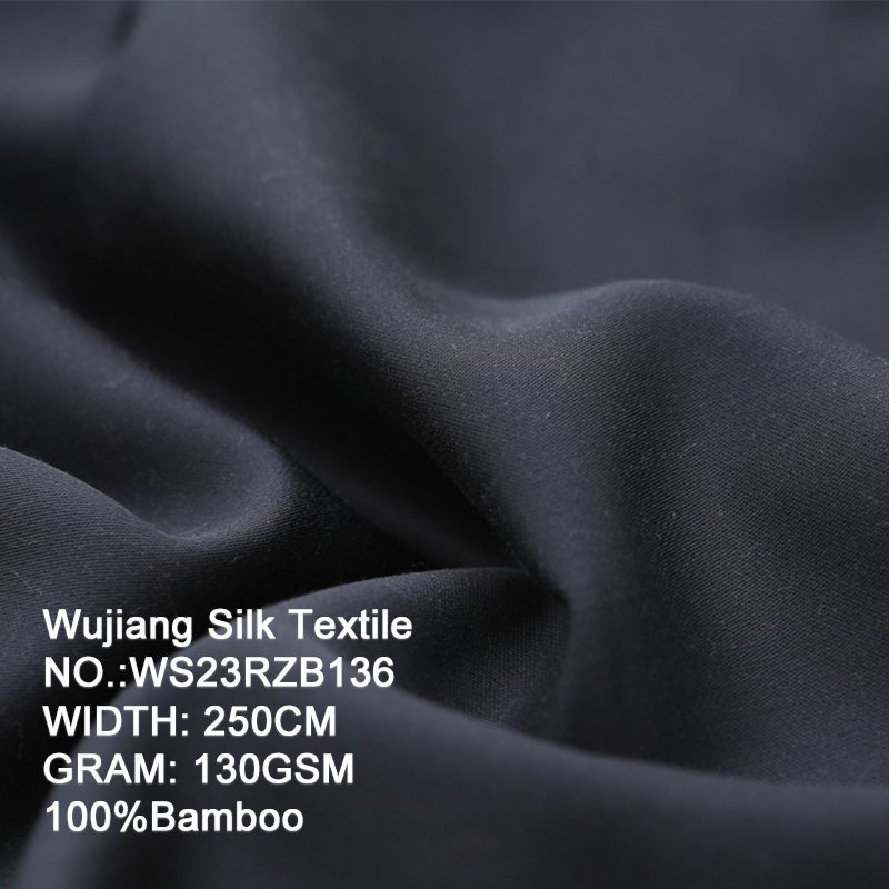 Factory 40s 130GSM 100%Bamboo Satin fabric for bedding sets
