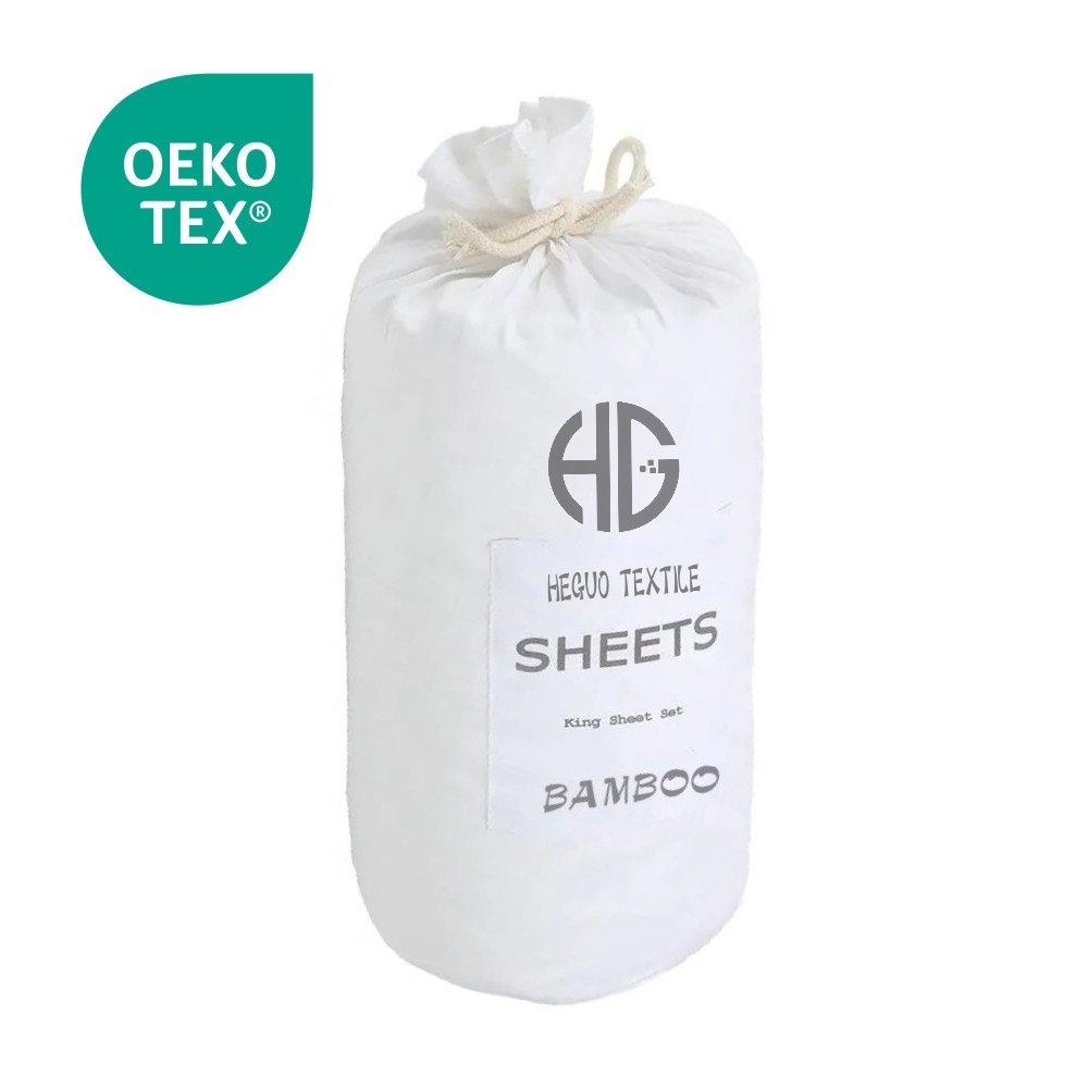 American size customized bamboo flat bed sheets luxury easy care most popular Christmas gift bamboo sheets set