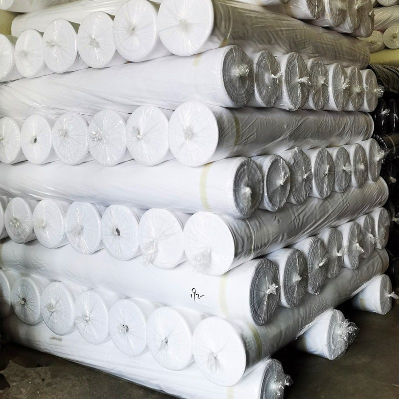 home textiles woven pongee geriege grey fabric peach skin 100% polyester bleached white fabric for bedding fabric