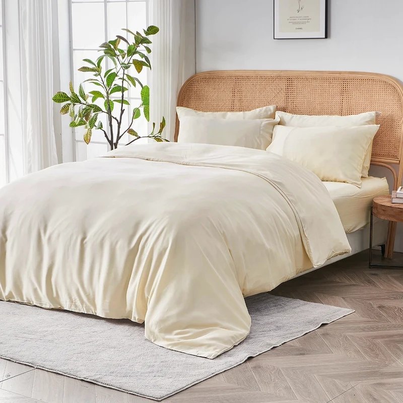 100% Organic Bamboo fabric eco friendly bedding sheet set Cooling Bedding set Duvet cover with Pillowcase