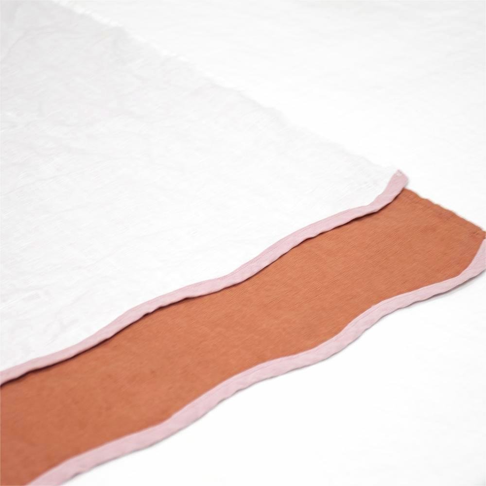 wholesale scalloped embroidery edging linen table napkin linen handkerchiefs white nature 100%linen napkins