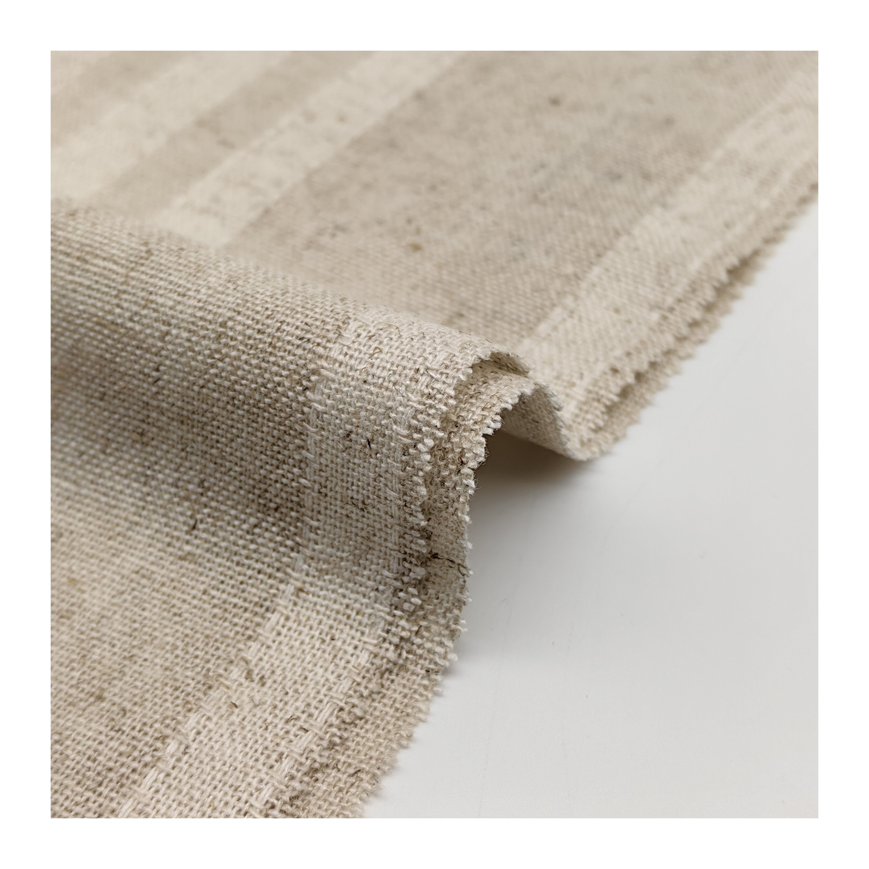 Custom wholesale natural Linen Fabric stripe Woven Fabric 85%Rayon 15% Linen Plain eco-friendly fabric for clothing