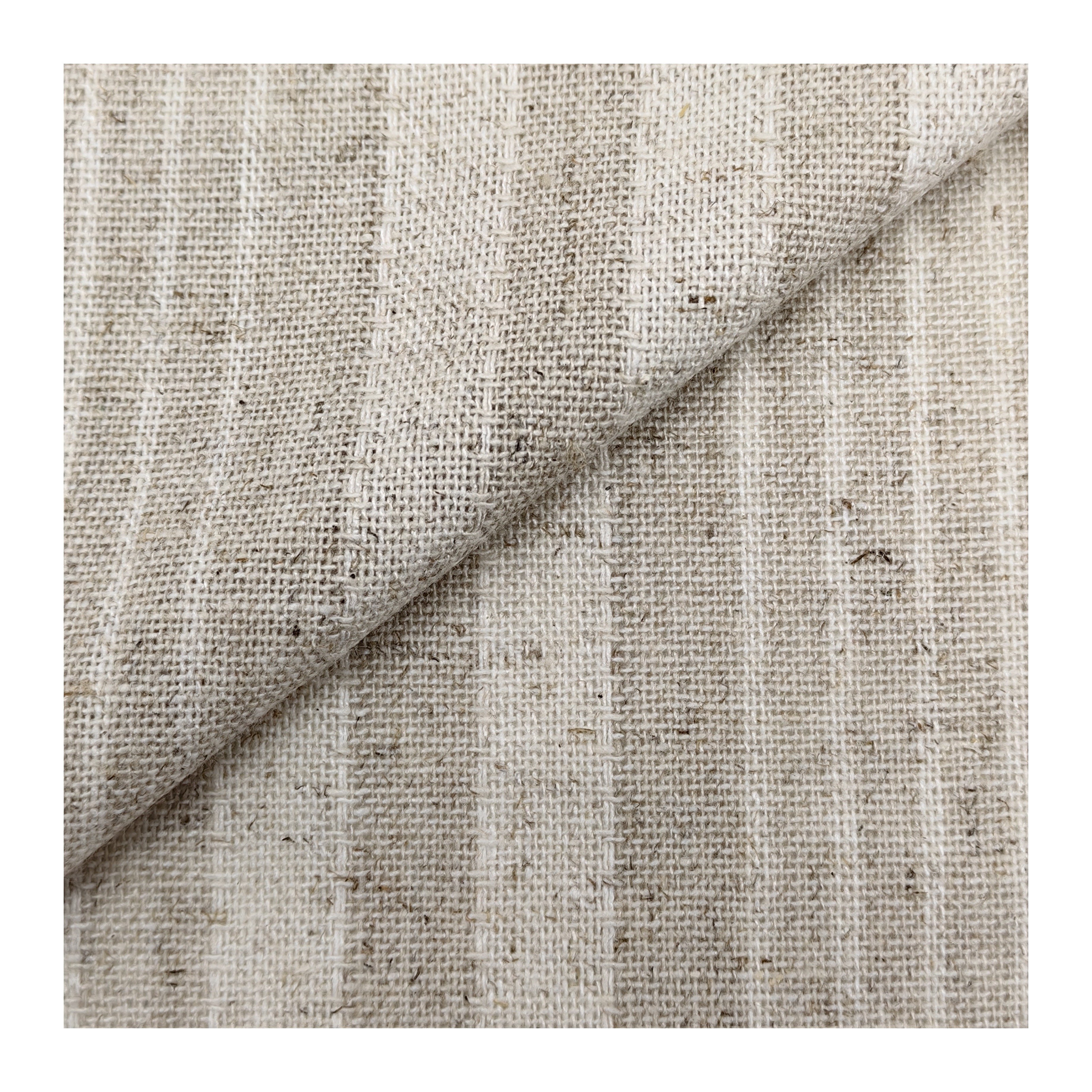 Custom wholesale natural Linen Fabric stripe Woven Fabric 85%Rayon 15% Linen Plain eco-friendly fabric for clothing