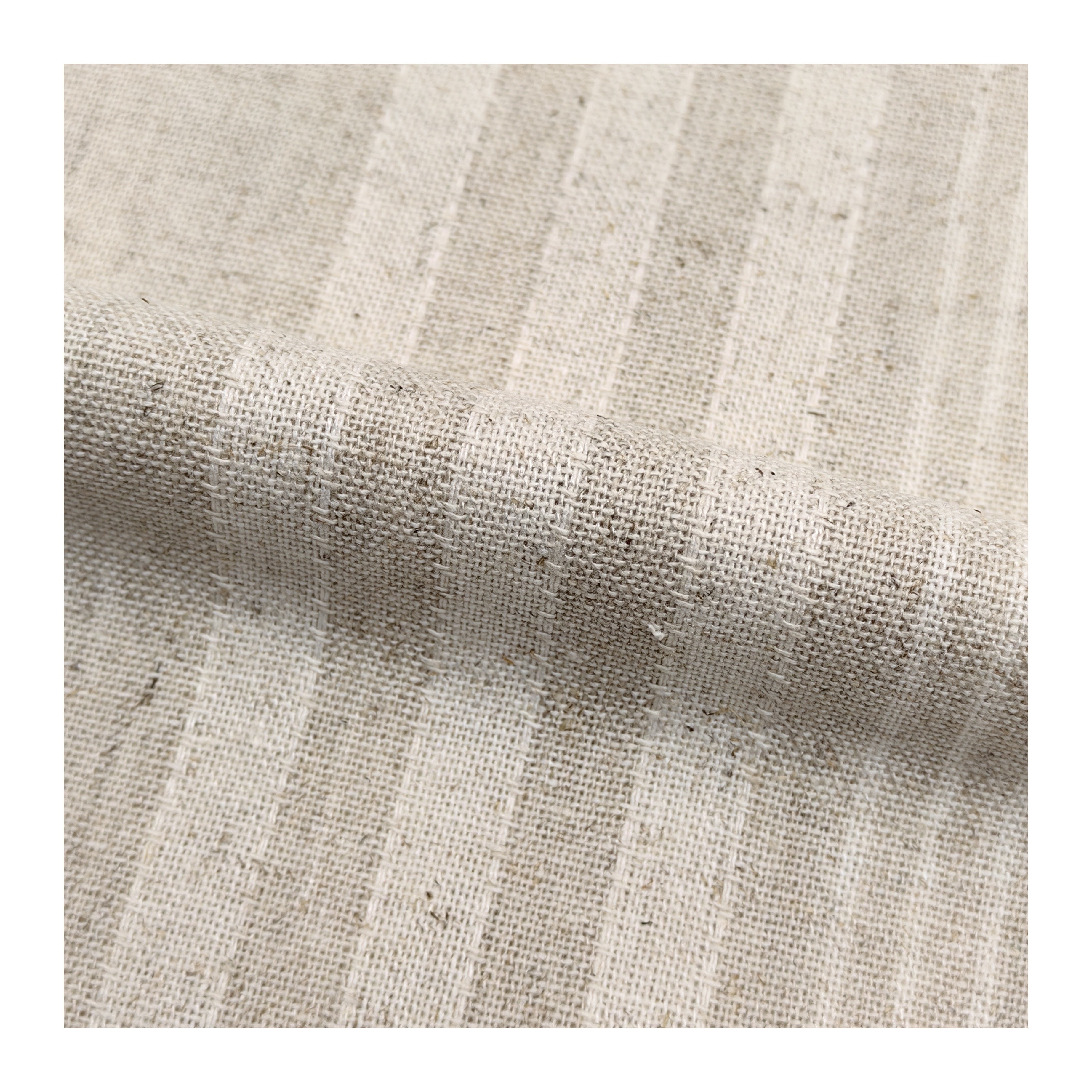 Custom wholesale natural Linen Fabric stripe Woven Fabric 85%Rayon 15% Linen Plain eco-friendly fabric for clothing