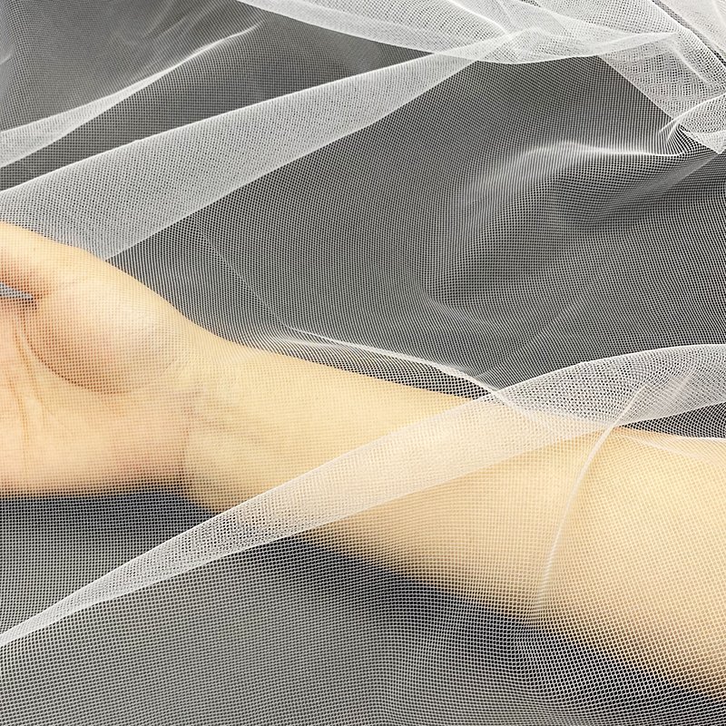 63 " White in stock Polyester Double yarn Diamond Tulle Fabric Tuls wholesale hot sale soft mesh sheer tulle fabric