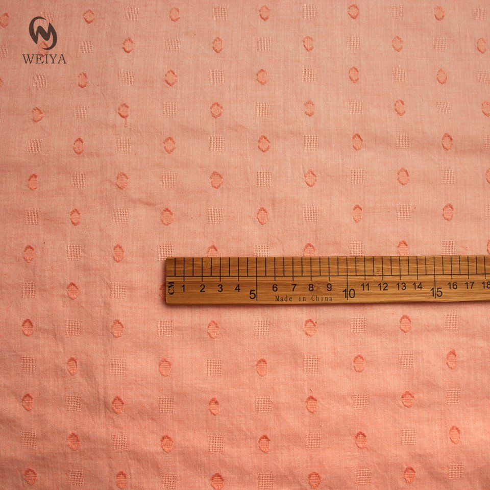 Women blouse shirt dress natural colour pircal dot cutting motif poly cotton linen slub look fabric