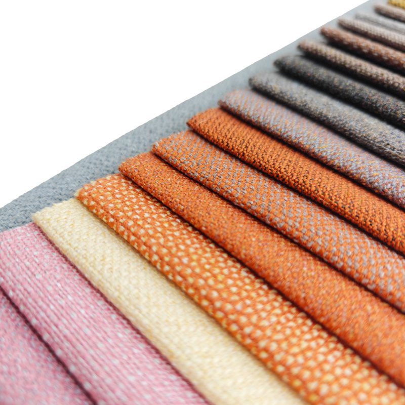 Modern Embossed Jacquard Sofa Fabric Supplier Offers Linen Jute Options Knitted Yarn Dyed Home Textile Microfiber