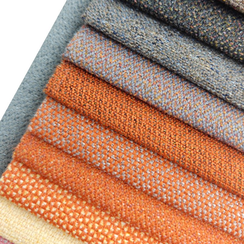 Modern Embossed Jacquard Sofa Fabric Supplier Offers Linen Jute Options Knitted Yarn Dyed Home Textile Microfiber