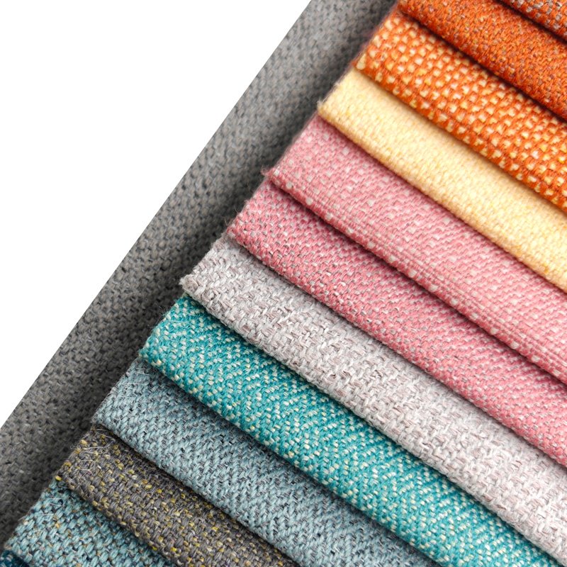 Modern Embossed Jacquard Sofa Fabric Supplier Offers Linen Jute Options Knitted Yarn Dyed Home Textile Microfiber
