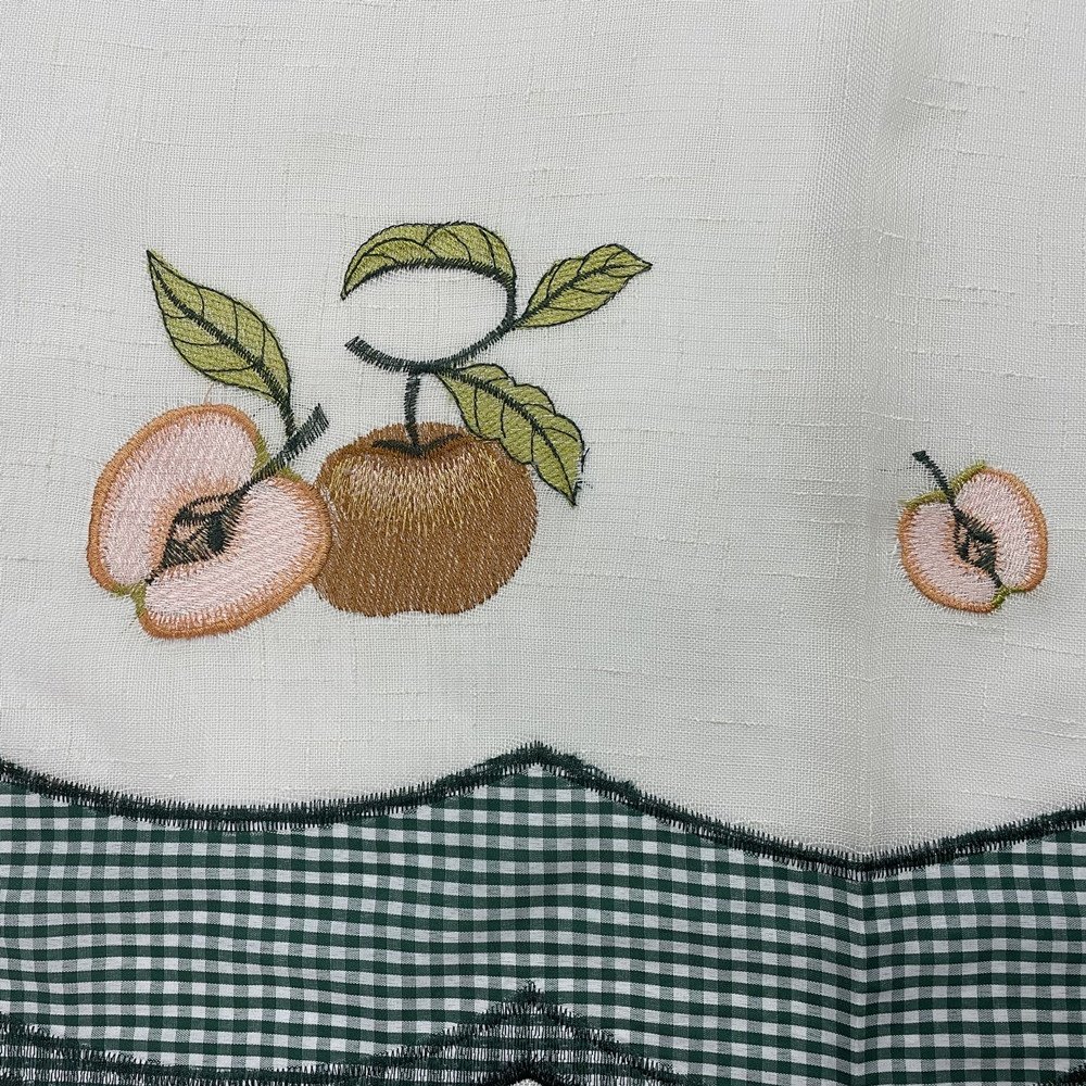 Linen Slub Hemp Embroidery Drapes Kitchen Curtain Fabric