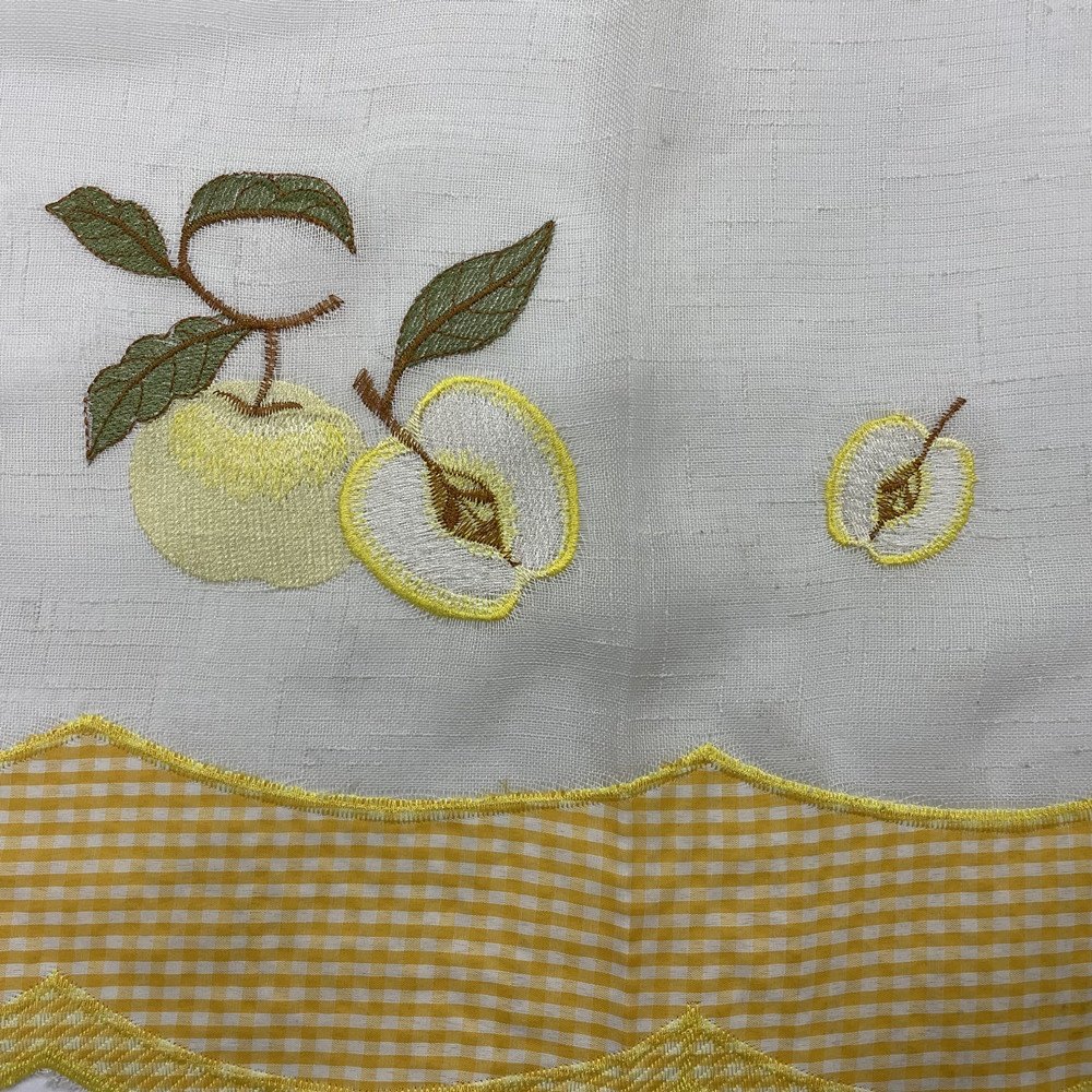 Linen Slub Hemp Embroidery Drapes Kitchen Curtain Fabric