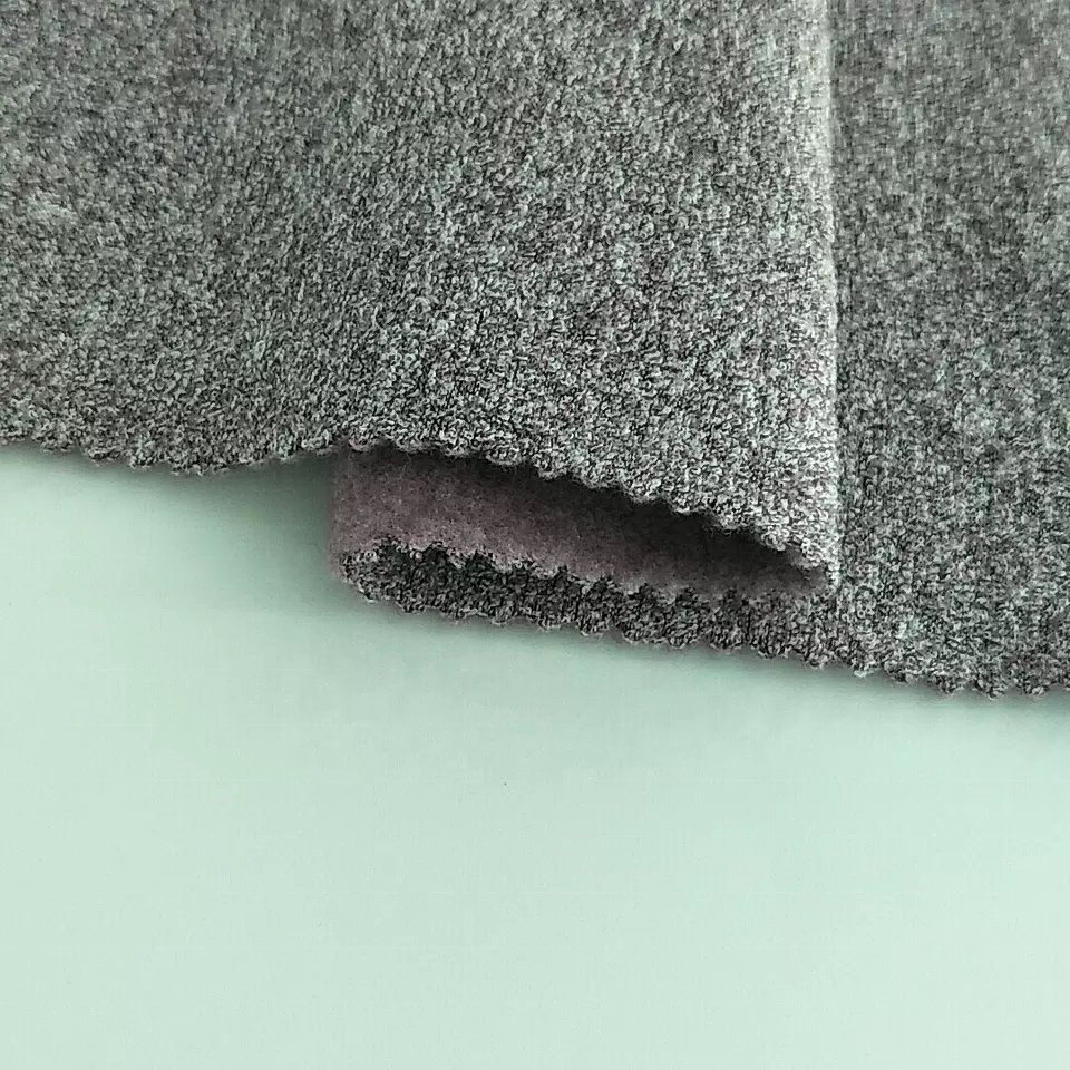 Plain Dyed 80%Polyester 20%Cotton One Side Brushed Fleece Fabric For Garment