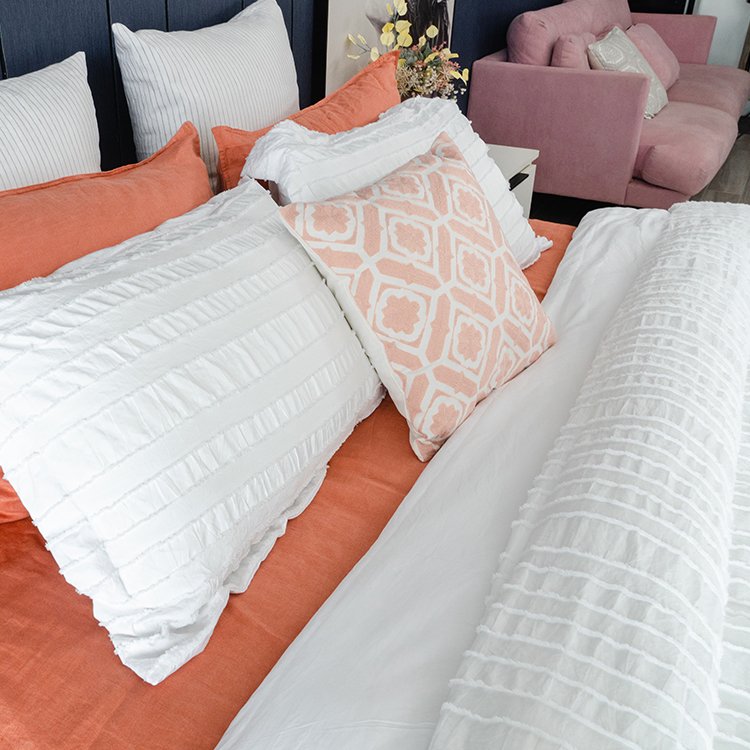 White sheet set clipped jacquard duvet cover sets bedding linen bedding sets duvet cover